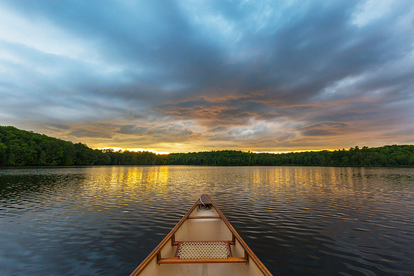 Canoe Bow at Sunset - Haliburton Highlands