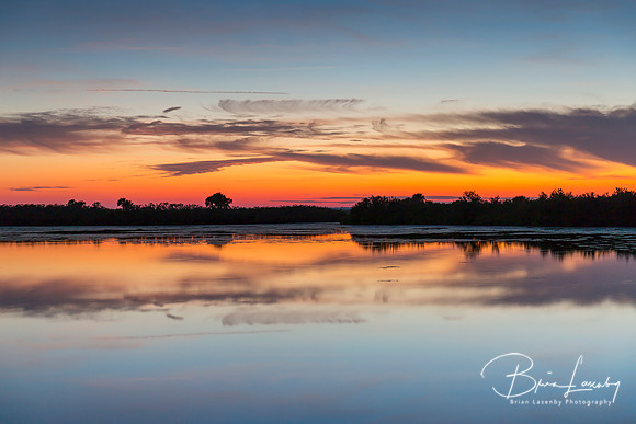 Sunset over water - Merritt Island Wildlife Refuge, Florida