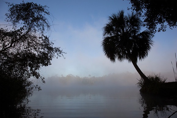 Florida river on a misty morning