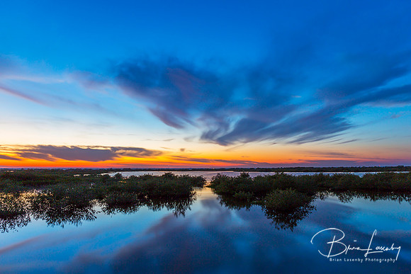 Sunset over water - Merritt Island Wildlife Refuge, Florida