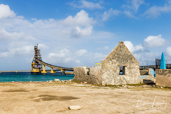 Salt Pier and Ruins on the Caribbean Sea - Bonaire