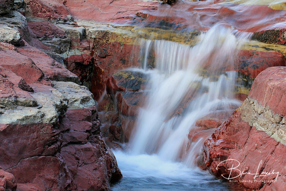 Small Waterfall in Red Rock Canyon, Alberta